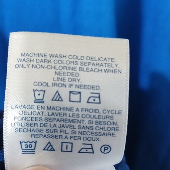 VTG 90s Lands' End Cotton Long Sleeve Button Up Shirt L Classic Coastal Beachy - Picture 7 of 7